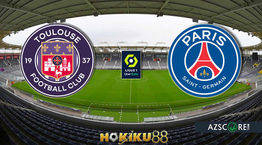 "Prediksi Toulouse vs PSG 31 Agustus 2025 di Ligue 1, menampilkan logo kedua tim dengan latar stadion megah jelang laga seru."