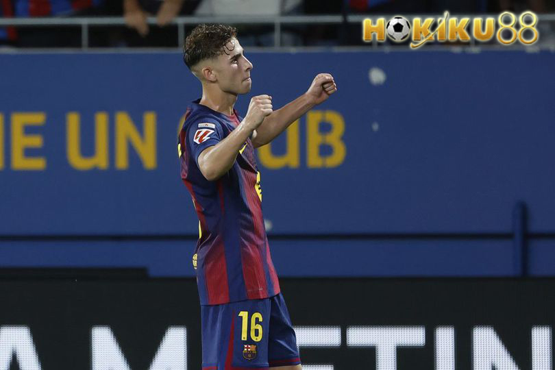 Fermin Lopez merayakan gol untuk Barcelona dalam laga melawan Valencia di La Liga 2025, tampil gemilang dengan mencetak brace.